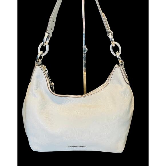 Michael Kors Large Light Grey Pebble Leather Hobo Style Shoulder Bag - Picture 2 of 7